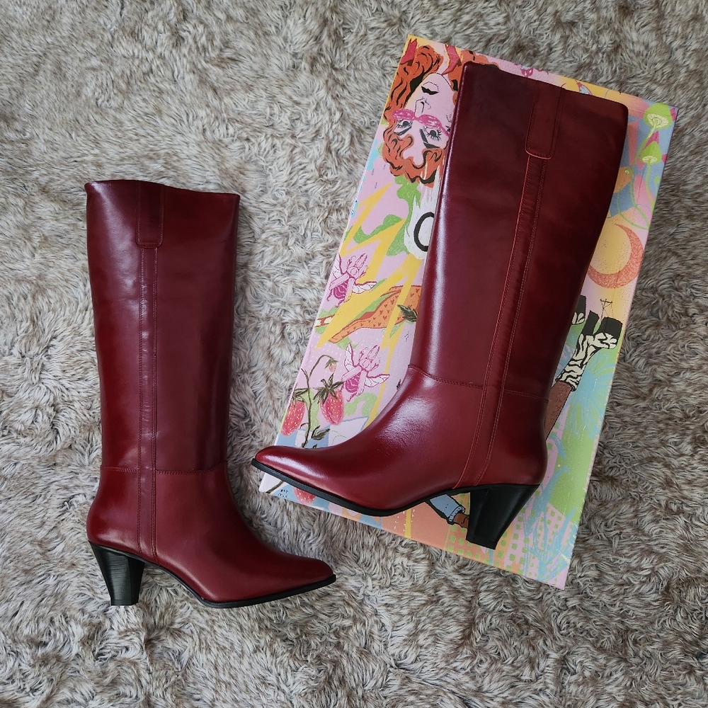 Jeffrey Campbell Along For The Ride Boots‎ In Red Wax Women's Size 8
